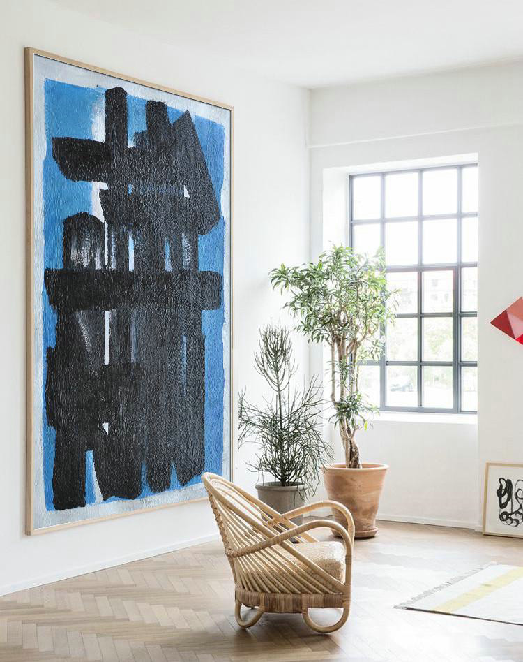 Abstract Painting Extra Large Canvas Art,Vertical Palette Knife Contemporary Art,Acrylic Painting Canvas Art
